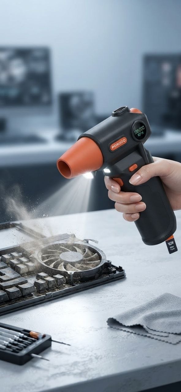 جت فن شارژی پرودو مدل PDTBYMG826BK با قدرت دمش 200 گرم