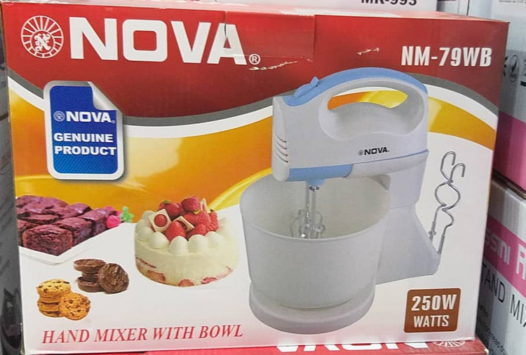 همزن برقی کاسهدار نوا مدل NM-79WB با قابلیت جداسازی دستی و پایه خانگی