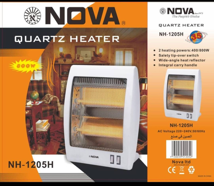 هیتر کوارتز نوا NH-1205H با دو توان ۴۰۰ و ۸۰۰ وات و کلید ایمنی