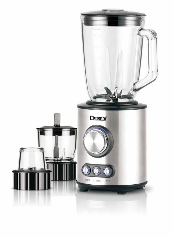 بلندر ۳ کاره دسینی KD-8282 با پارچ شیشهای ۱.۵ لیتری و کنترل سرعت LED