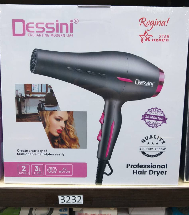 سشوار حرفهای Dessini K.D.3232 با موتور AC و توان ۲۸۰۰ وات