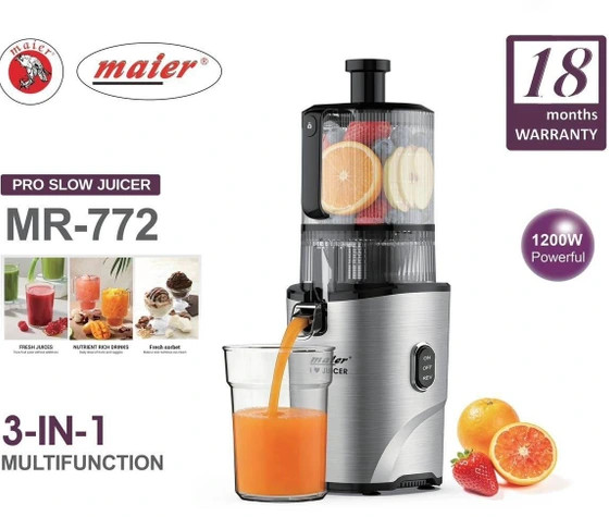 دستگاه عصارهگیر ۳ کاره حرفهای مایر MR-772 با موتور تمام مس و ۵ عملکرد