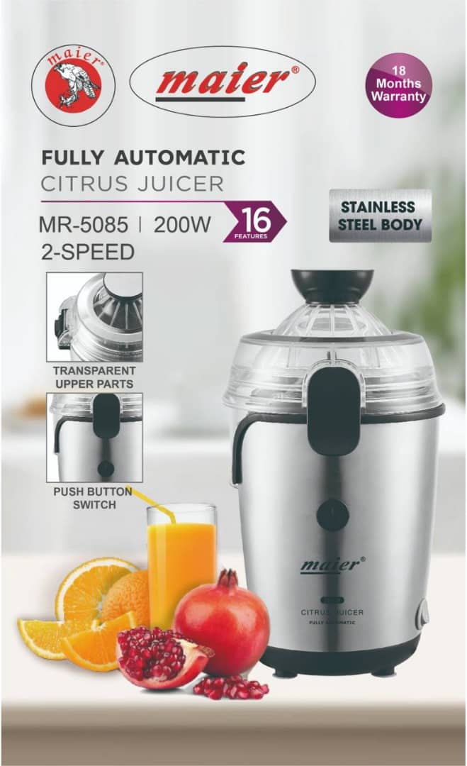 آبمیوه‌گیری مرکبات تمام‌اتوماتیک maier مدل MR-5085 با توان ۲۰۰ وات