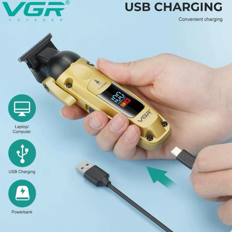 ماشین اصلاح خط زن و صفر زن VGR V-274 شارژی با تیغه سرامیک-تیتانیوم
