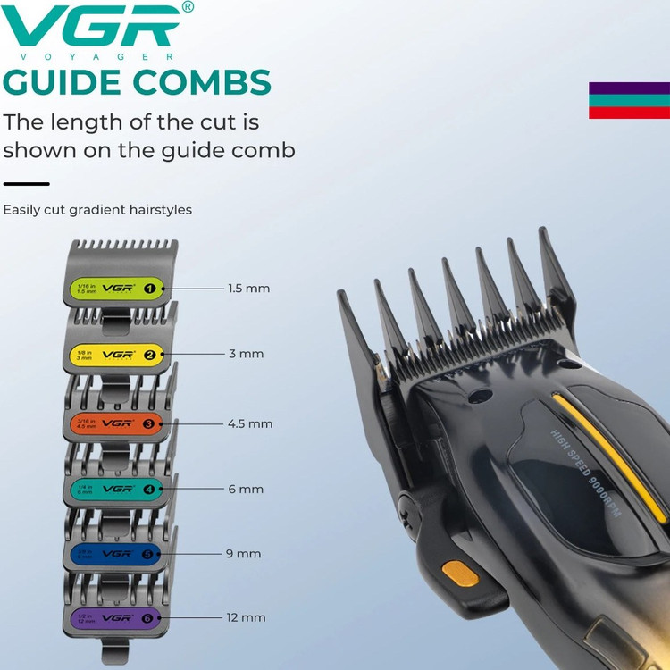 ماشین اصلاح موی VGR V-026 حجم زن، خط زن، فید زن و سایه زن حرفهای