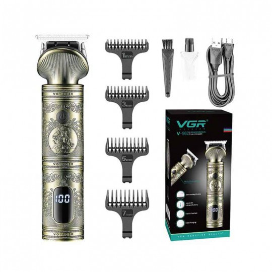 ماشین اصلاح موی سر و صورت VGR مدل V-962 با تیغه استیل و باتری ۲۰۰ دقیقهای