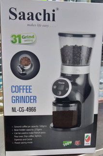 آسیاب قهوه ساچی NL-CG-4966 با ۳۱ درجه تنظیم و نمایشگر دیجیتال