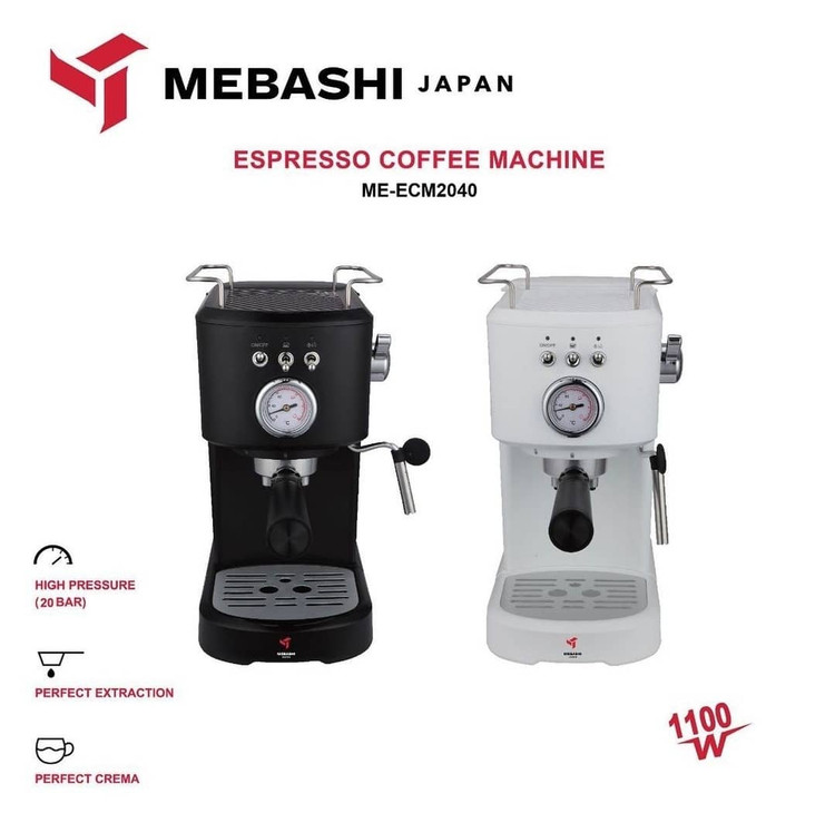 اسپرسوساز خانگی مباشی ME-ECM2040 با توان ۱۱۰۰ وات و گیج فشار