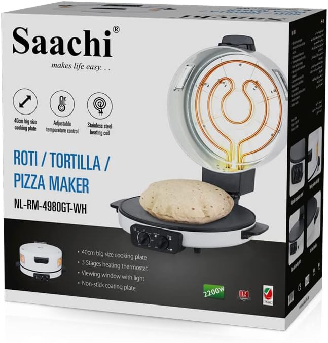نانپز برقی رومیزی ساچی NL-RM-4980GT-WH | ترموستات سهمرحلهای