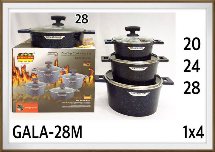 ست قابلمه گرانیتی رمانتیک هوم GALA-28M 20 24 28 سانتیمتر ضدخش