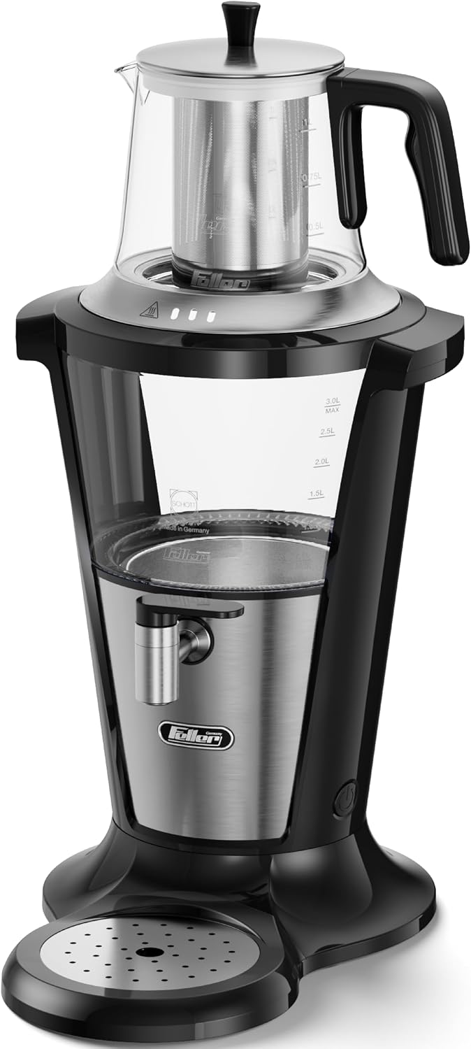 سماور برقی و چای ساز فلر مدل TS 380 شیشه SCHOTT و خاموشی خودکار