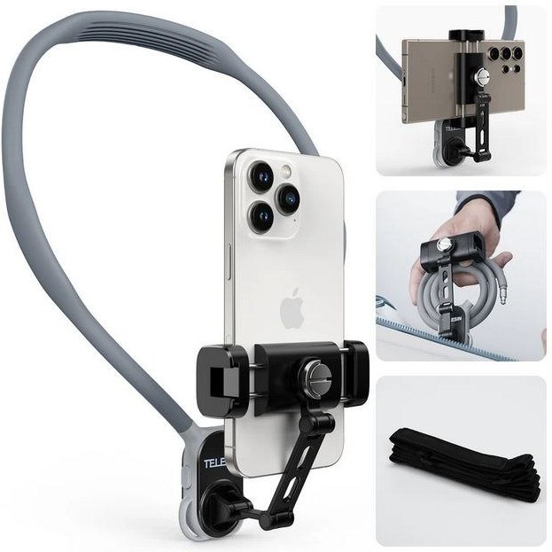 هولدر گردنی موبایل تلسین S2-HNB-02 با طراحی Dual-Ear و بند یدکی