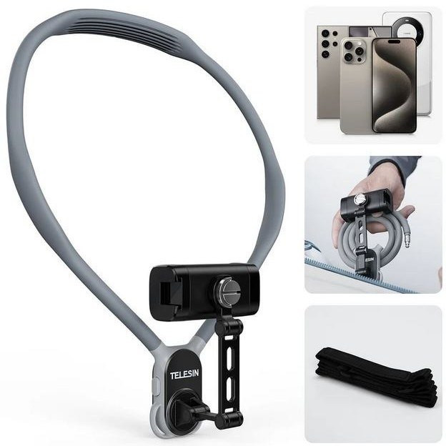 هولدر گردنی موبایل تلسین S2-HNB-02 با طراحی Dual-Ear و بند یدکی