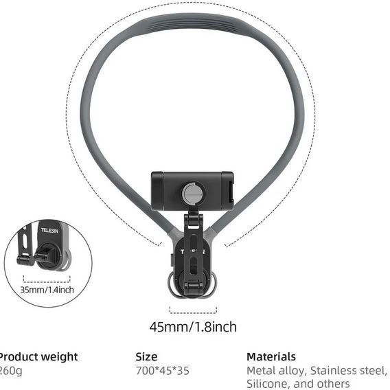 هولدر گردنی موبایل تلسین S2-HNB-02 با طراحی Dual-Ear و بند یدکی