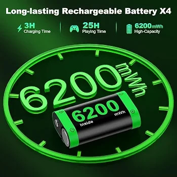 خرید پک باتری شارژی کنترلر Xbox با شارژ همزمان و نورپردازی RGB