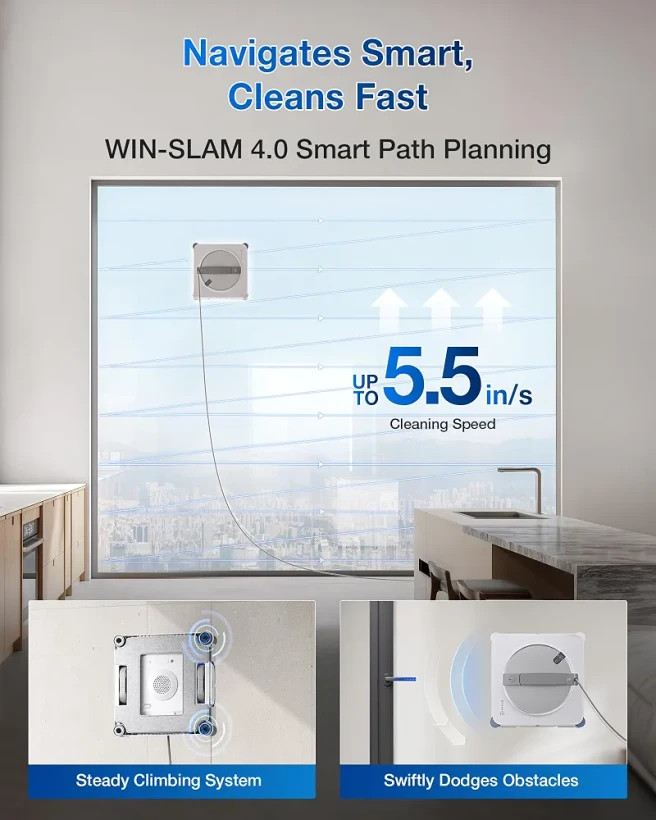 ربات شیشهشوی ECOVACS گزینهای مناسب برای خرید آنلاین و نظافت آسان پنجره