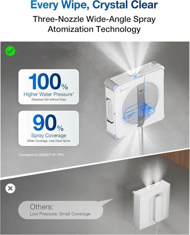 ربات شیشهشوی هوشمند ECOVACS با قابلیت کنترل از طریق اپلیکیشن