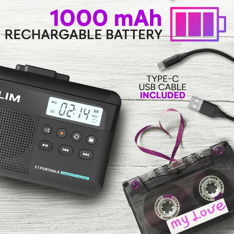 پخشکننده کاست قابل حمل KLIM با تبدیل کاست به MP3 و ضبط صدا - تصویر 6