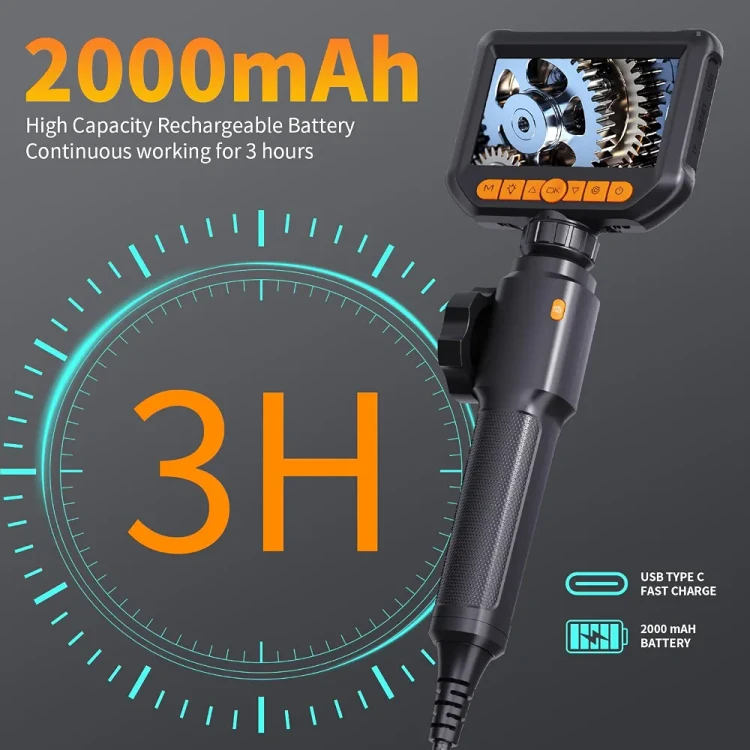 دوربین بازرسی بروسکوپی QIMIC با چرخش 360 درجه و نمایشگر 4.3 اینچی - تصویر 6