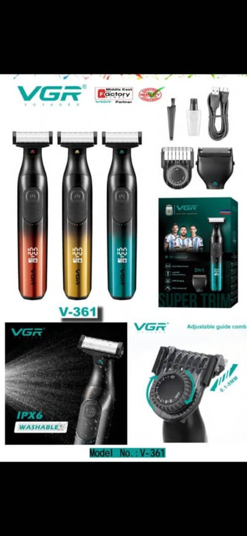 قیمت ماشین اصلاح بدن VGR دو در یک با شانه قابل تنظیم ۰.۱ تا ۹