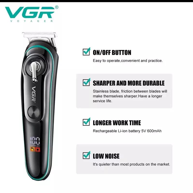 ماشین اصلاح VGR V-075 با تیغه استیل ضدزنگ و قابلیت صفر زن برای اصلاح دقیق