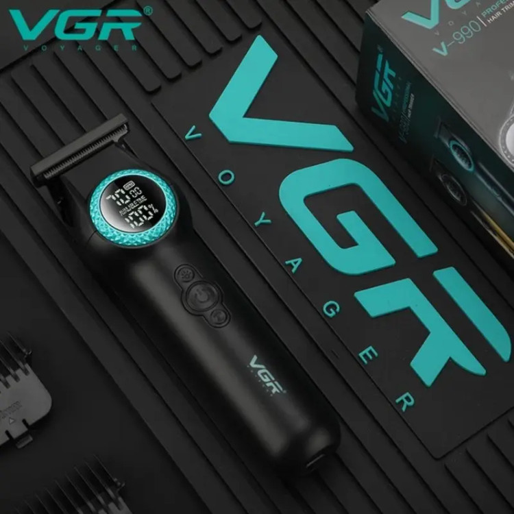 خرید ماشین اصلاح صفر زن وی جی آر V-990 با صفحه نمایش LED و حالت توربو