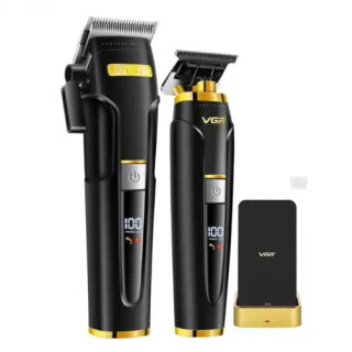 ست ماشین اصلاح سر و صورت وی جی آر V-694-S2 با دو دستگاه حجمزن و خطزن برای پیرایش خانگی