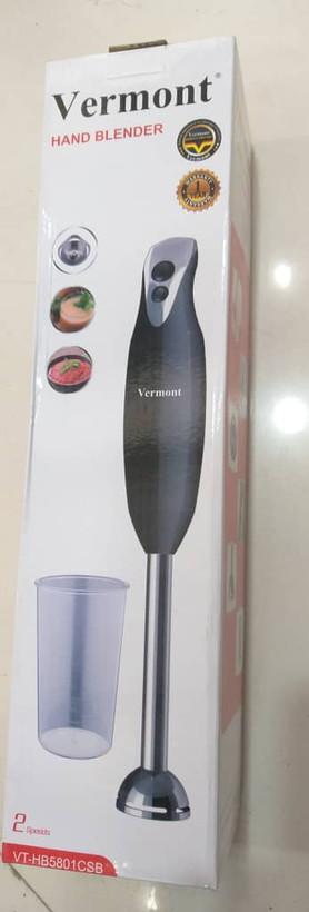 گوشت کوب برقی Vermont با تیغه ۲ پره فلزی و بدنه مشکی نقره ای