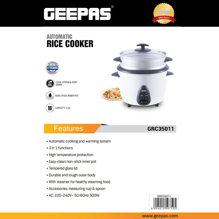 پلوپز سفید استوانهای با سیستم گرم نگهدارنده و چراغهای نمایشگر Cook و Warm
