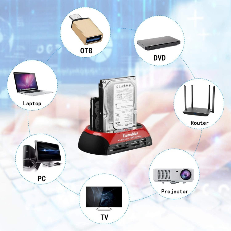 داک هارد دوگانه IDE و SATA مدل TCCMEIBIUS TCC-S862