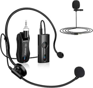 میکروفون بیسیم KIMAFUN با فناوری 2.4GHz و میکروفون هدستی و یقهای