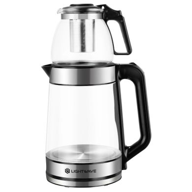 چای ساز روهمی لایت ویو اصل مدل LW-KL-601 با کتری شیشه‌ای ۲.۷ لیتری